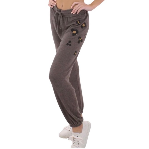 ANTHRO Super soft sweatpants / joggers in clay color w/ black, Size L, Maronie - Picture 8 of 8